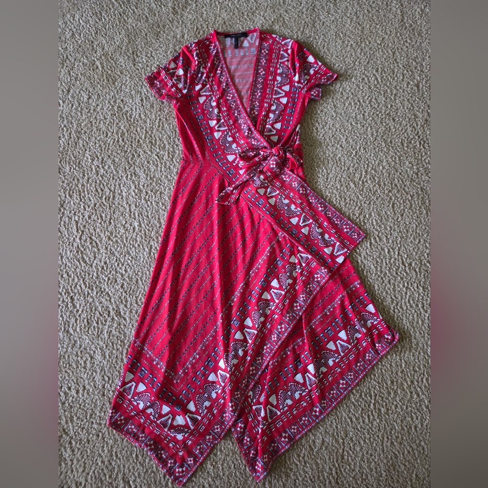 Elegant Red Wrap Dress